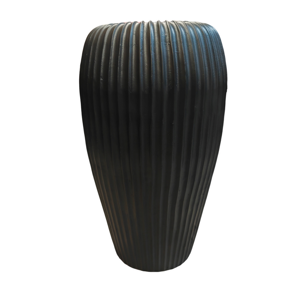 VASE ALUMINIUM COULEUR NOIR   29 X 29 X 49 cm - Photo N°1