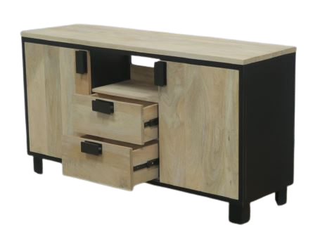 MEUBLE SALLE DE BAIN MODELE IPN MANGUIER / METAL 2 P 2 T NICHE  150 X 80 X 45 CM - Photo N°1