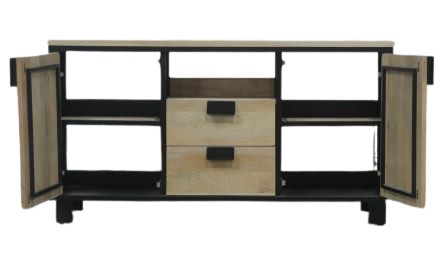 MEUBLE SALLE DE BAIN MODELE IPN MANGUIER / METAL 2 P 2 T NICHE  150 X 80 X 45 CM - Photo N°2