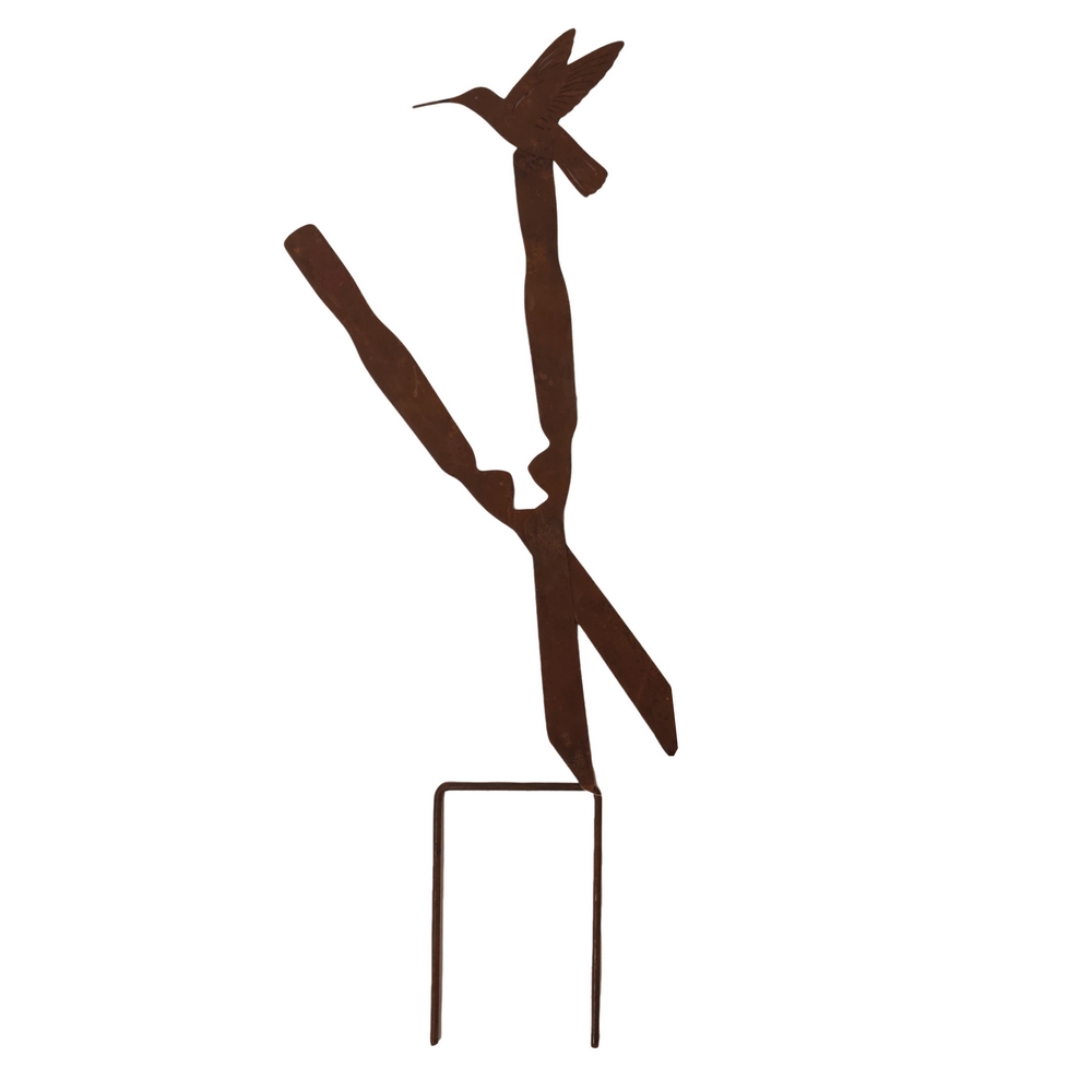 PIQUE DE JARDIN CISAILLE METAL ROUILLE 16 X 49 CM - Photo N°1