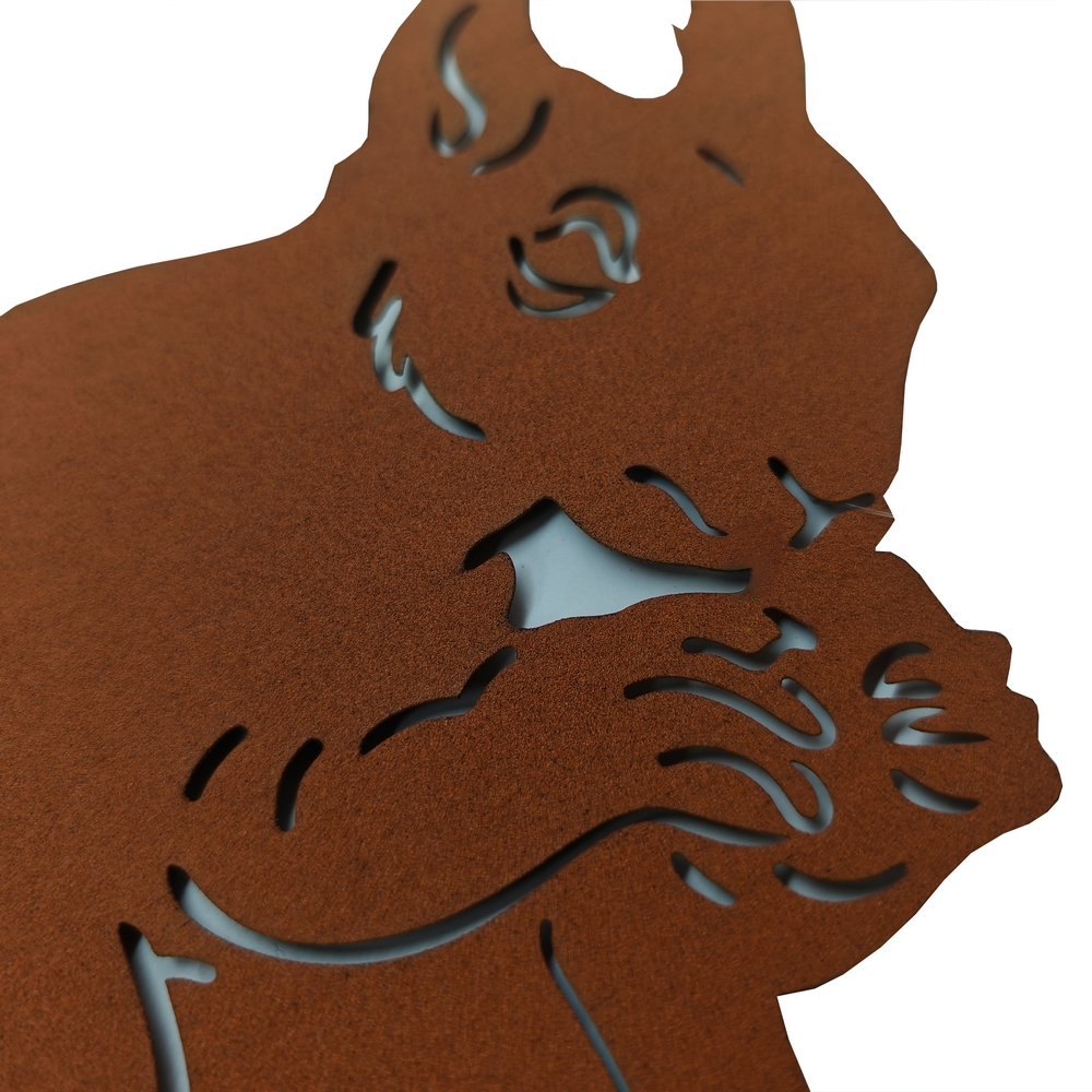 PIQUE DE JARDIN DECOR ECUREUIL METAL ROUILLE 30 X 30.5 CM - Photo N°2