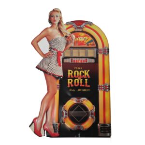 PLAQUE METAL MURALE JUKEBOX PIN-UP 37 X 60 CM