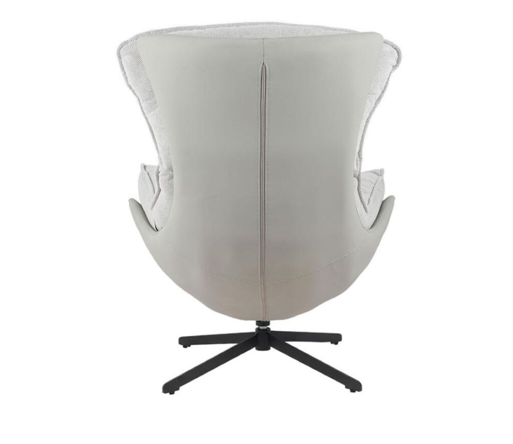 FAUTEUIL LOUNGE LARGE OEUF TISSU GRIS ASSISE GRAND CONFORT 86 X 102 X 98 CM - Photo N°7