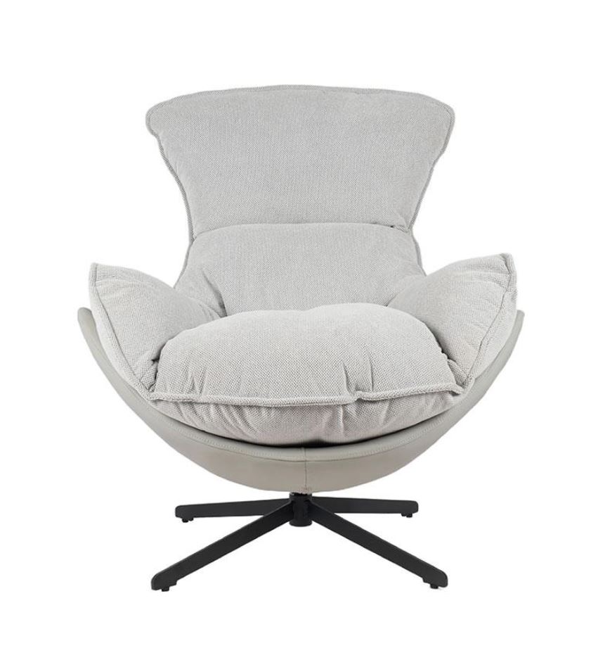 FAUTEUIL LOUNGE LARGE OEUF TISSU GRIS ASSISE GRAND CONFORT 86 X 102 X 98 CM - Photo N°5