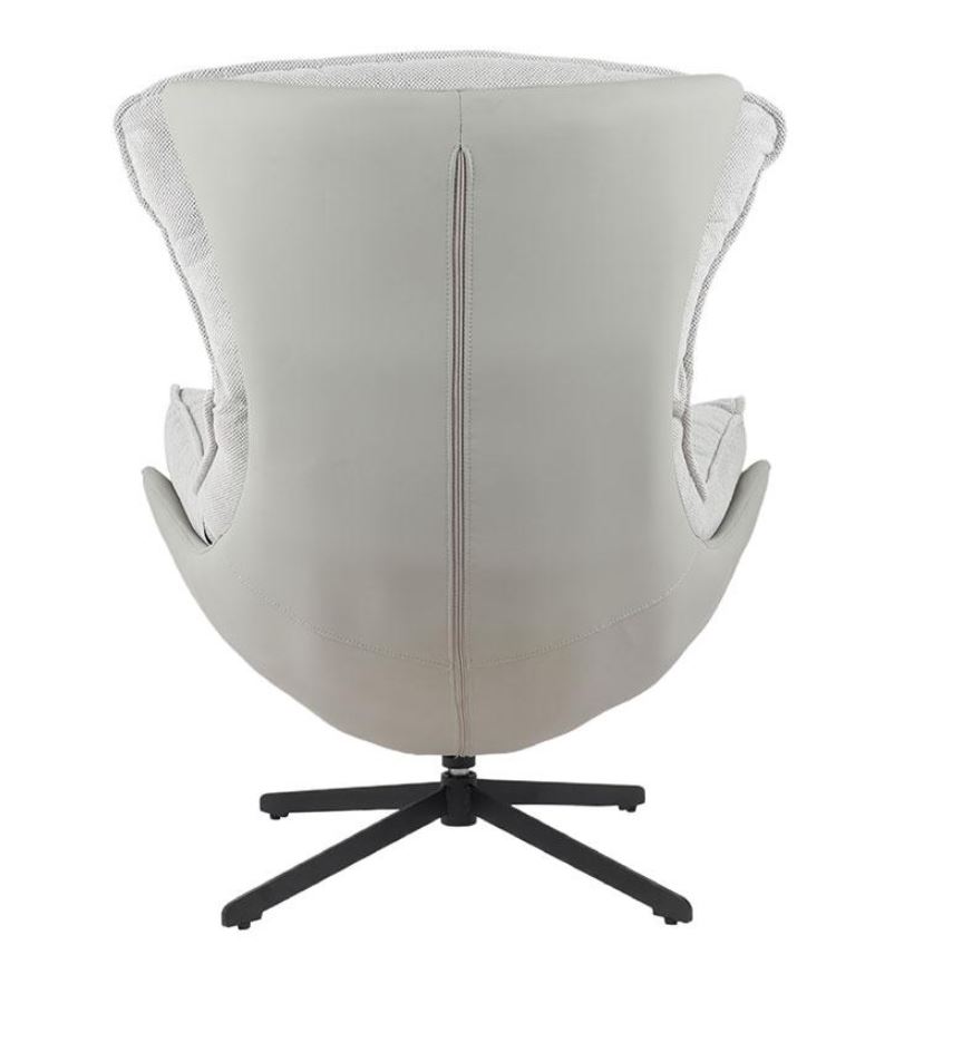 FAUTEUIL LOUNGE LARGE OEUF TISSU GRIS ASSISE GRAND CONFORT 86 X 102 X 98 CM - Photo N°2