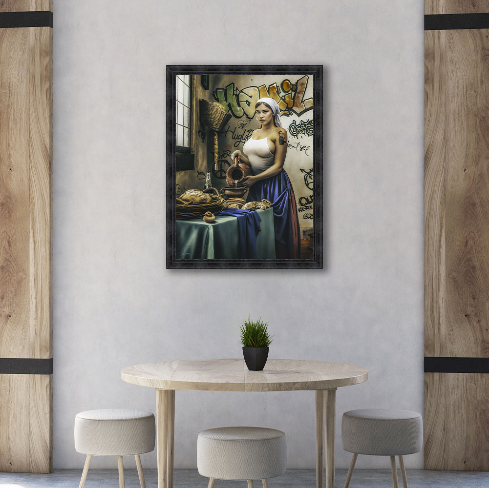 TOILE IMPRESSION A GRANGER LA LAITIERE MILKYGIRL 72 X 92 x 3 CM - Photo N°3