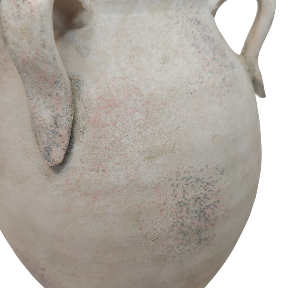 POTICHE EN TERRE CUITE COULEUR CREME PATINE 25.5 X 28 X 25.5 CM - Photo N°2