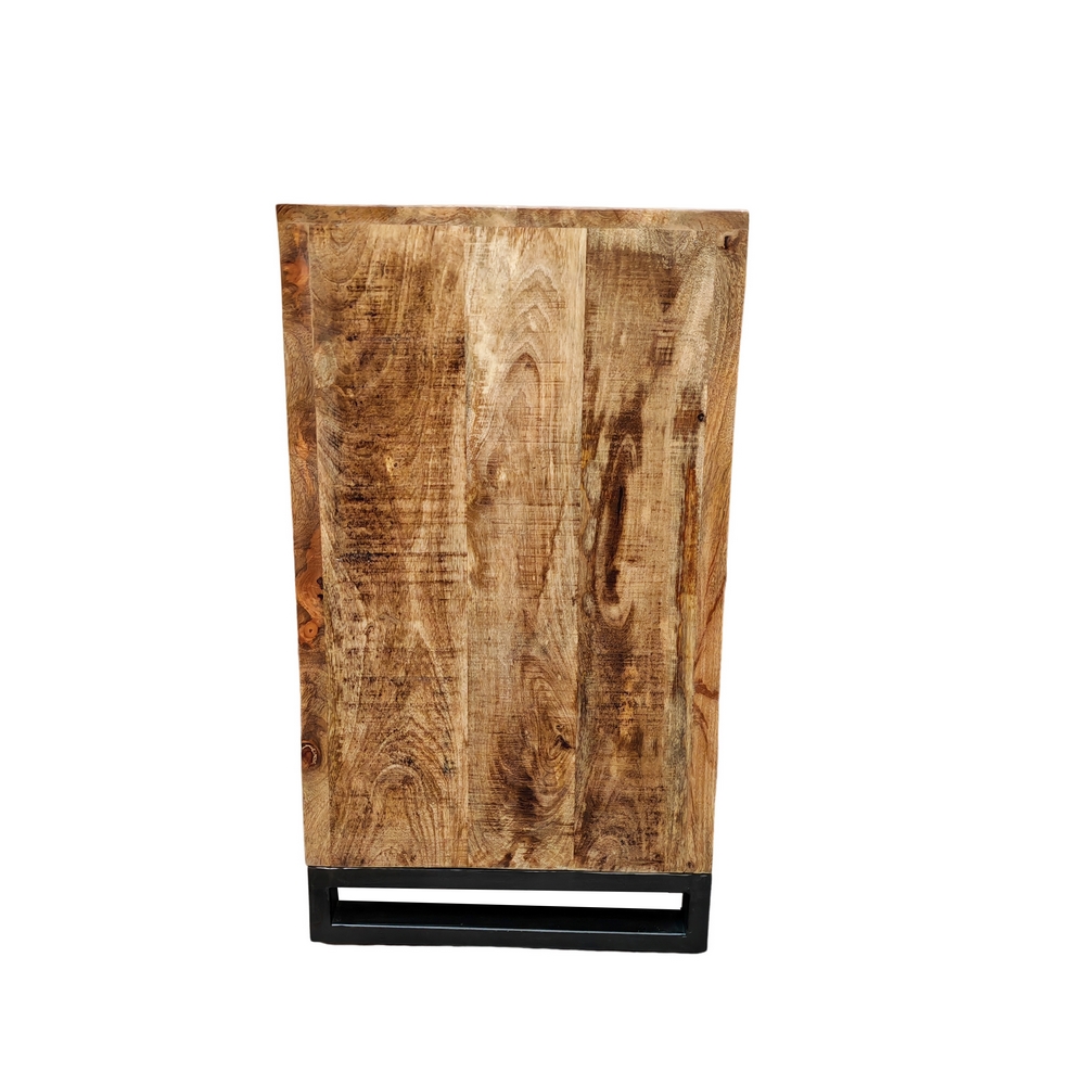 MEUBLE DE SALLE DE BAIN EN MANGUIER ET METAL 2 PORTES 1 NICHE 90 X 81 X 45 CM - Photo N°6