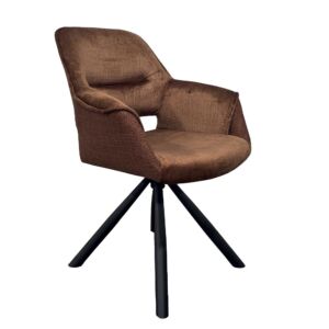 CHAISE ACCOUDOIR TOURNANTE CHILKO PIED NOIR TISSU/VELOURS CUIVRE 65 X 85 X 63 CM