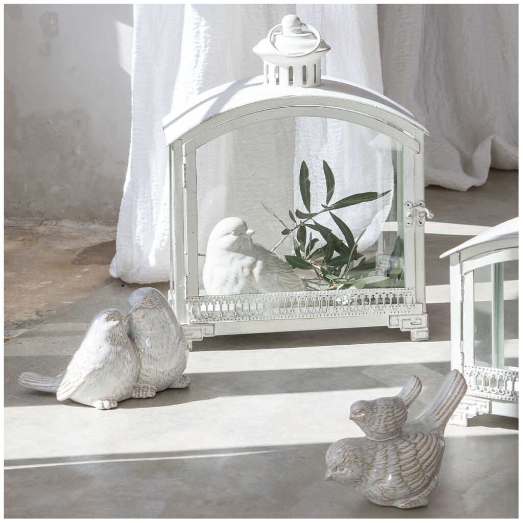 OISEAU DECORATIF EN GRES BLANC 15 X 8.9 X 11 CM - Photo N°4