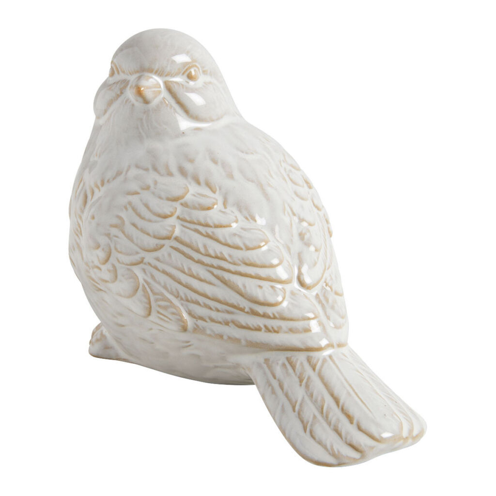 OISEAU DECORATIF EN GRES BLANC 15 X 8.9 X 11 CM - Photo N°2