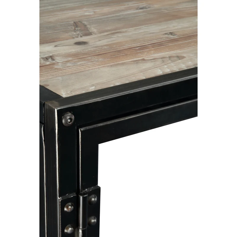 MEUBLE HAUT 4 PORTES METAL ET BOIS 120 X 130 X 45 CM - Photo N°3