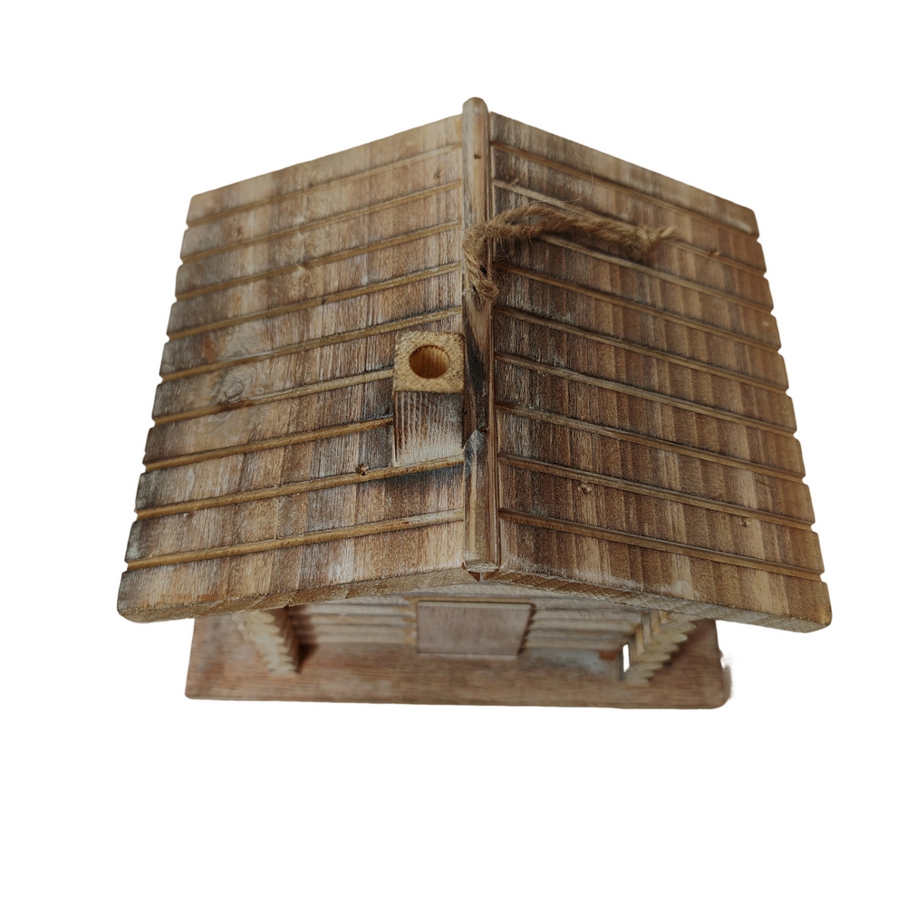 CABANE A OISEAUX BOIS ASPECT CHALET A SUSPENDRE 21 X 16.5 X 16 CM - Photo N°4