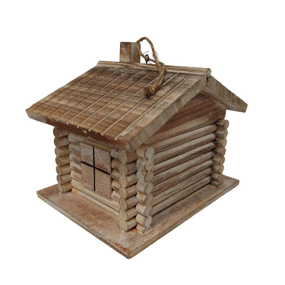 CABANE A OISEAUX BOIS ASPECT CHALET A SUSPENDRE 21 X 16.5 X 16 CM - Photo N°2