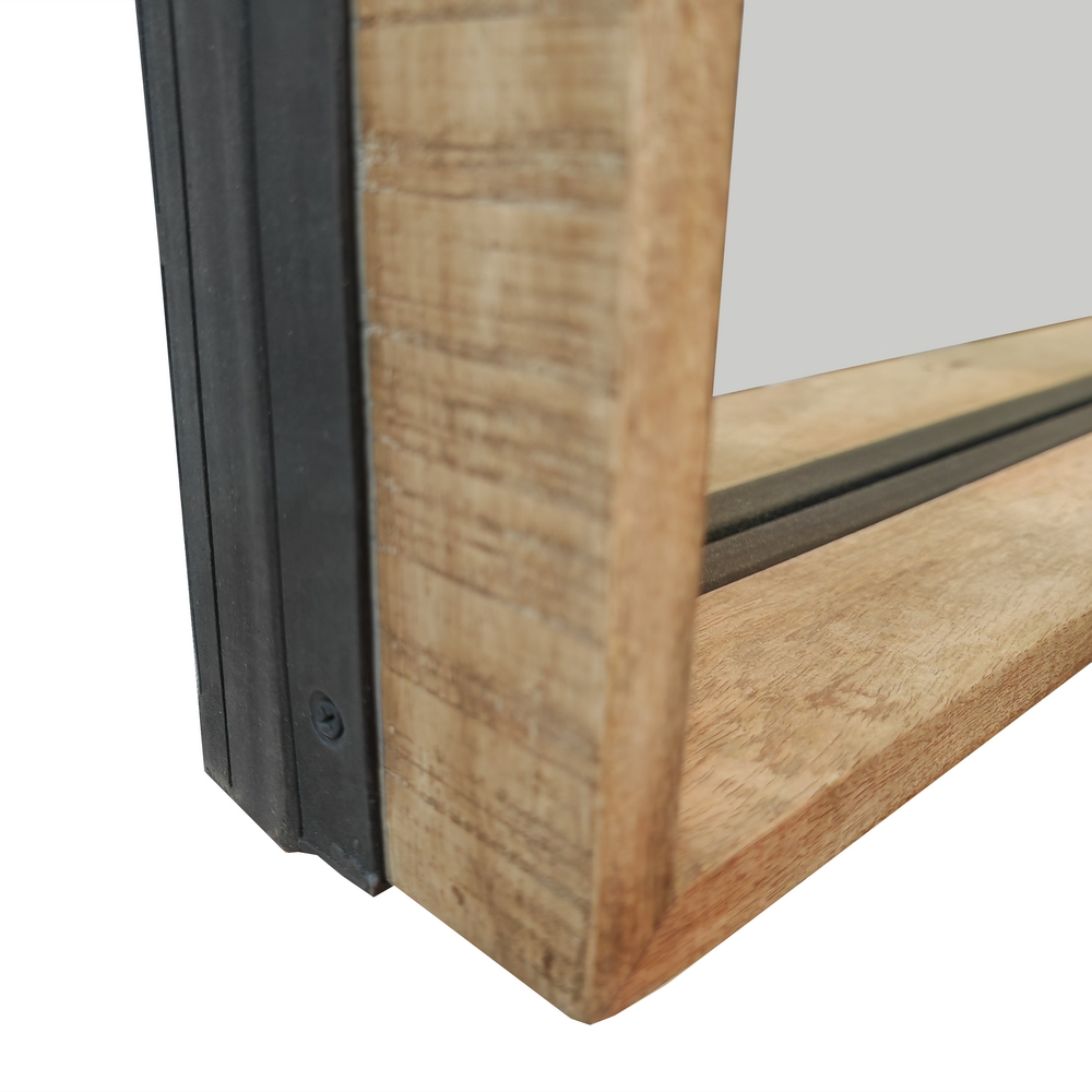 MIROIR DE SALLE DE BAIN EN MANGUIER ET METAL 120 X 12 X 80 CM - Photo N°5