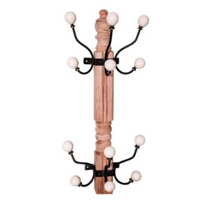 PORTE MANTEAU DEMI PERROQUET MURAL FER ET BOIS 25.5 X 56 X 17.5 CM