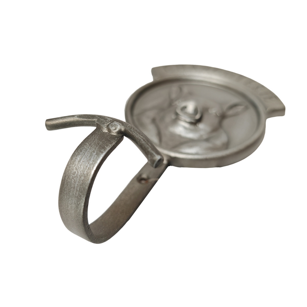 PATERE CHARCUTERIE DECOR COCHON METAL COULEUR ACIER 10 X 17 X 5 CM - Photo N°2