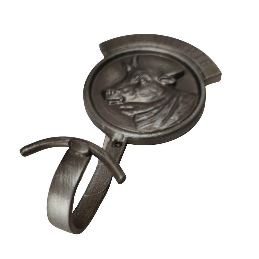 PATERE BOUCHERIE DECOR VACHE METAL COULEUR ACIER 10 X 17 X 5 CM - Photo N°2