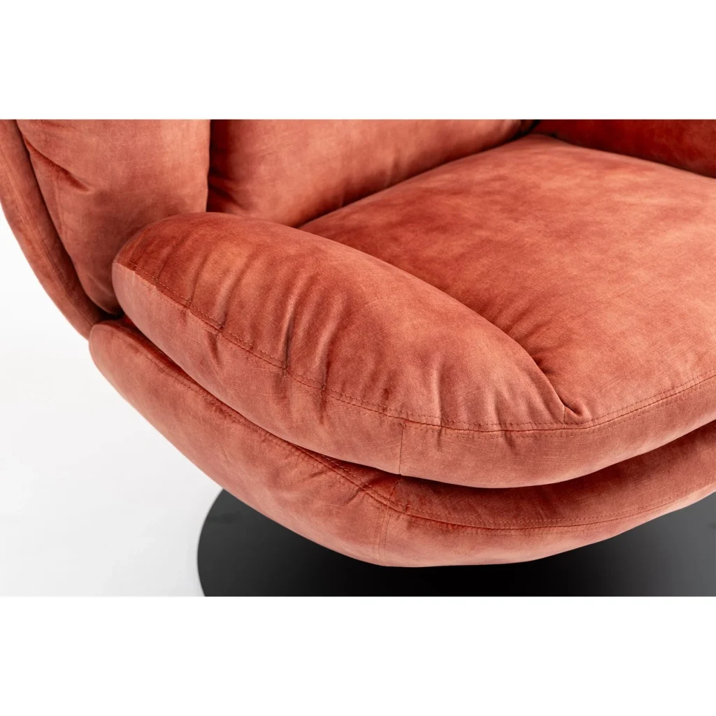 FAUTEUIL PIVOTANT TOPI VELOURS ROSE  H 83.8 X L 80.7 X P 83.7 CM - Photo N°4