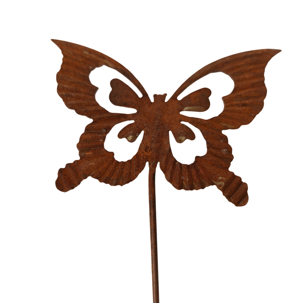 PIQUE DE JARDIN PAPILLON METAL ROUILLE 16 X 96.5 CM - Photo N°3
