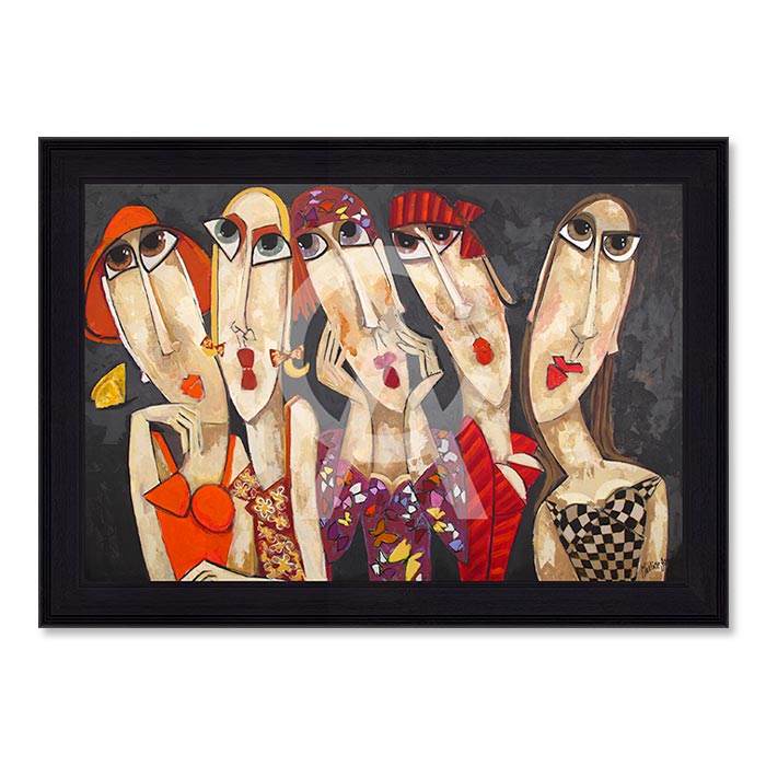 TOILE TENUES DE SOIREE ENCADREMENT NOIR M. GONNIN 93 X 133 CM - Photo N°1