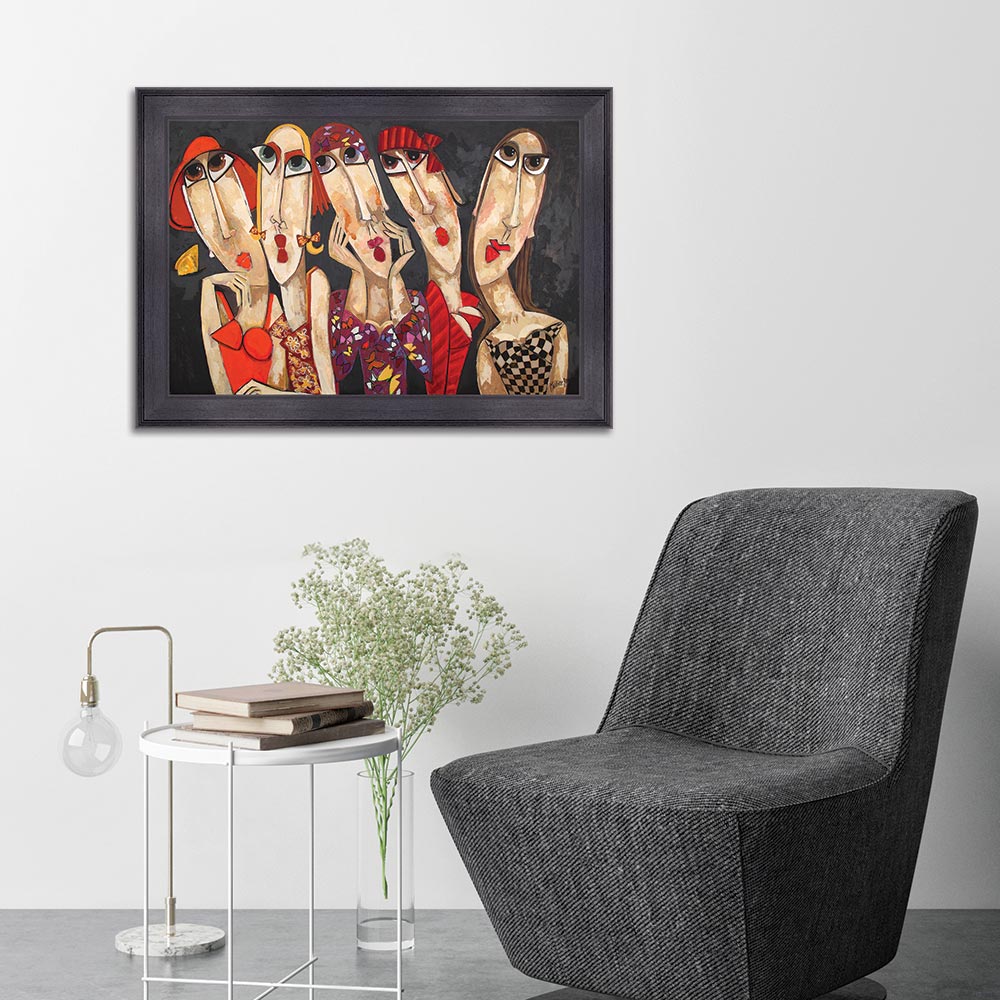 TOILE TENUES DE SOIREE ENCADREMENT NOIR M. GONNIN 93 X 133 CM - Photo N°6