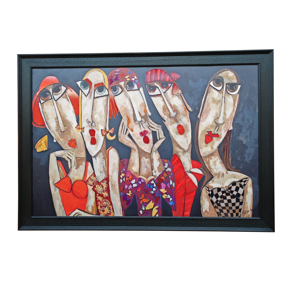 TOILE TENUES DE SOIREE ENCADREMENT NOIR M. GONNIN 93 X 133 CM - Photo N°5