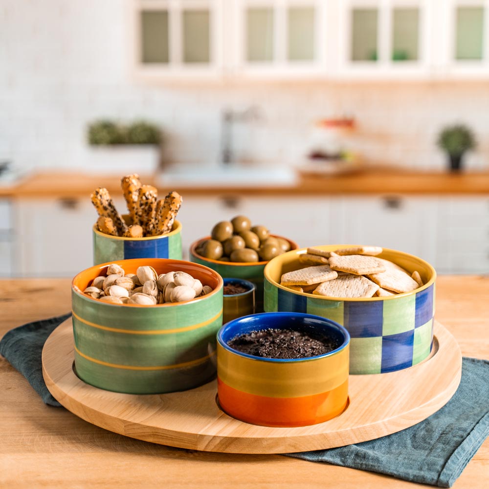 SERVICE APERITIF CAPRI 6 PIECES PLATEAU TOURNANT 31 CM - Photo N°3