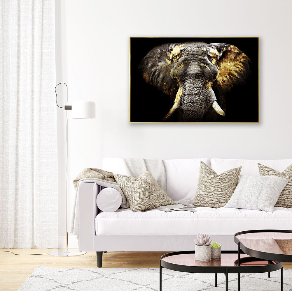 IMPRESSION LIQUID ART TETE D'ELEPHANT 80 X 120 CM - Photo N°5