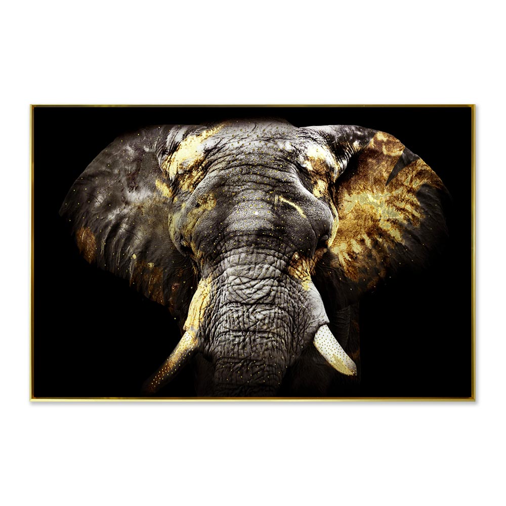 IMPRESSION LIQUID ART TETE D'ELEPHANT 80 X 120 CM - Photo N°1