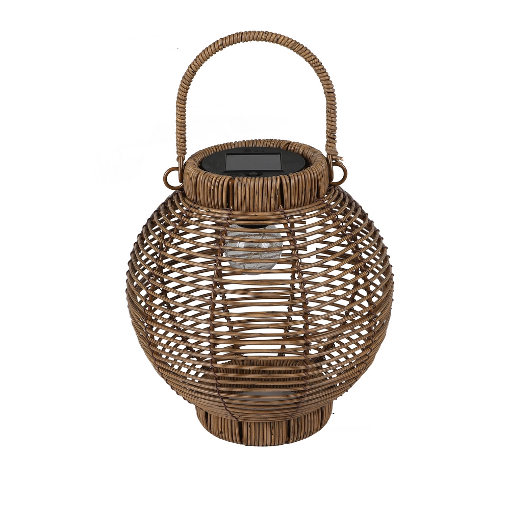 LANTERNE EN RESINE COULEUR NATUREL SOLAIRE AMPOULE LED 23 X 24 X 23 CM - Photo N°1