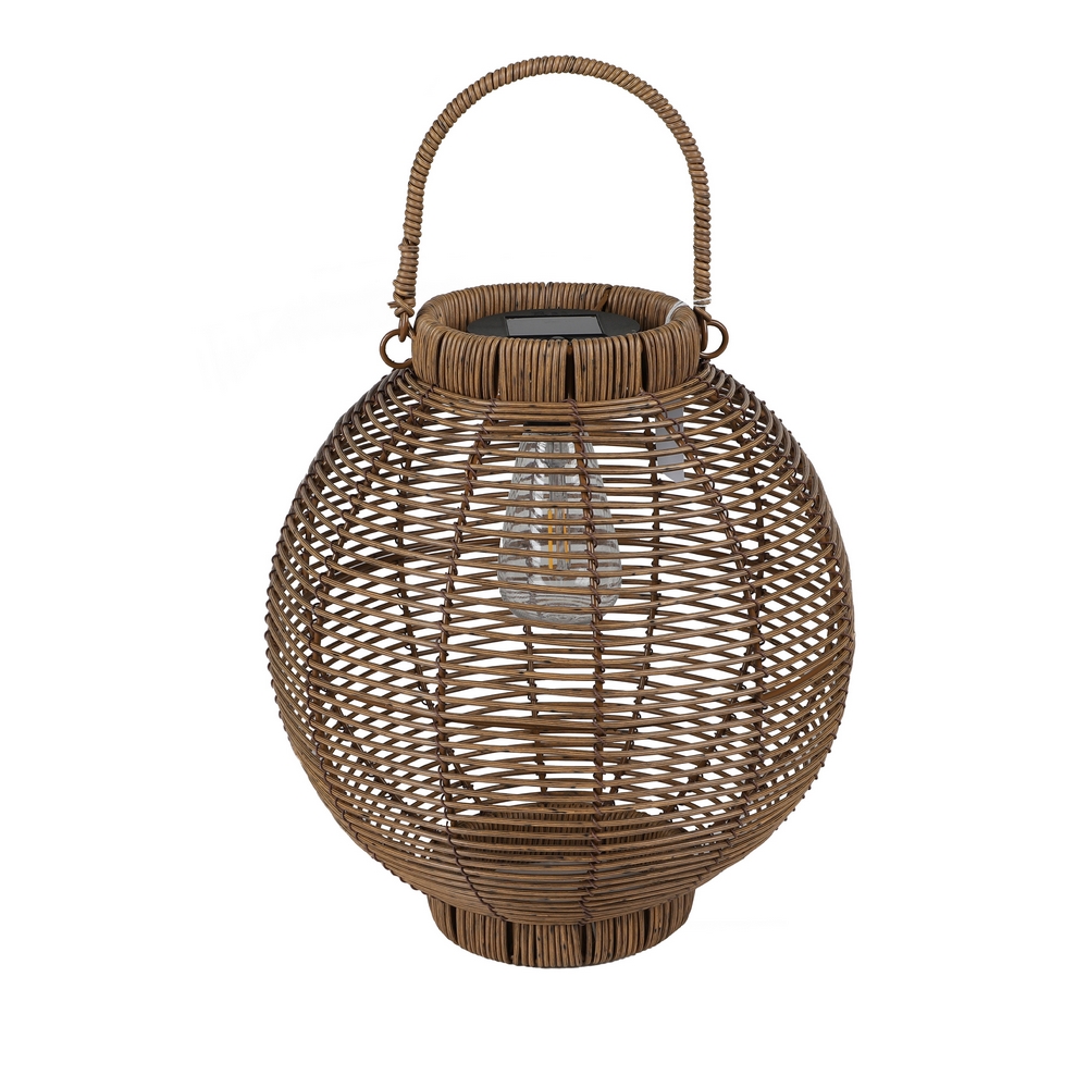 LANTERNE EN RESINE COULEUR NATUREL SOLAIRE AMPOULE LED 30 X 33 X 30 CM - Photo N°1