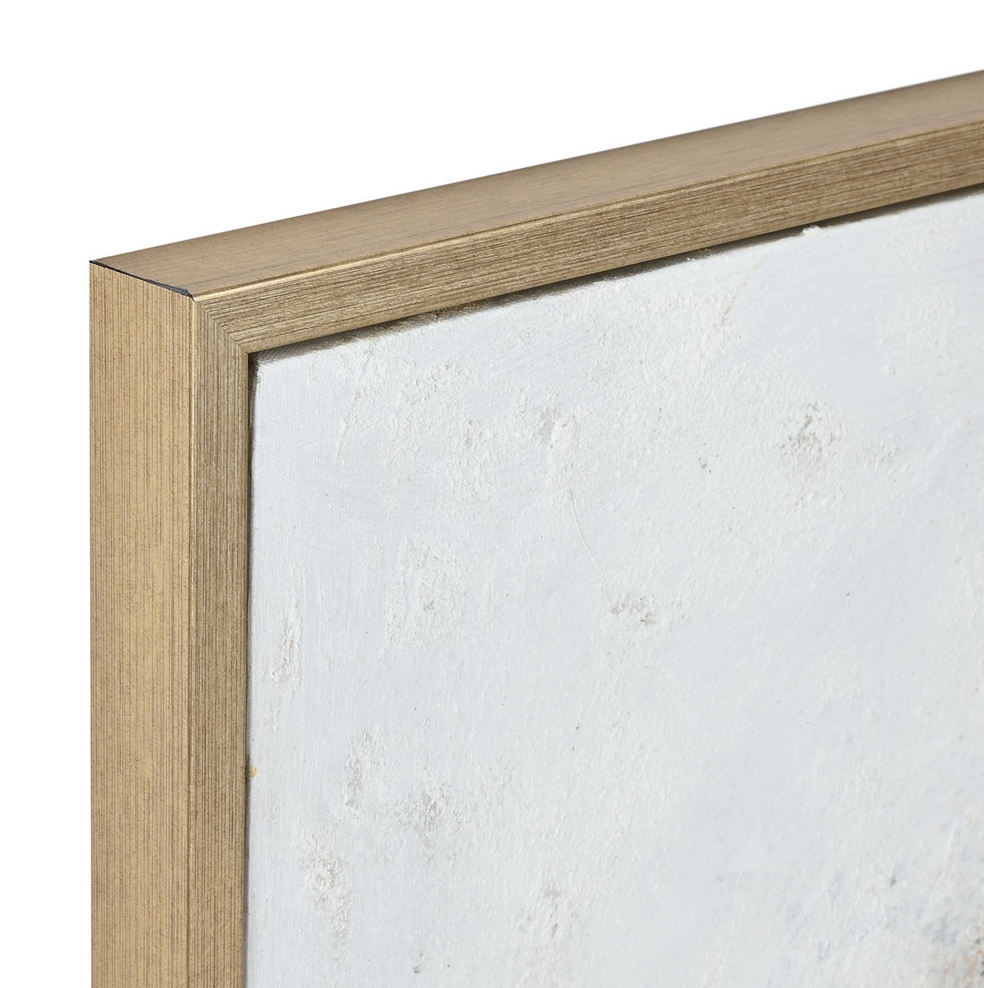 TABLEAU TOILE ARBRE PEINT MAIN ASPECT DORE AVEC ENCADREMENT 182 X 3.8 X 80 CM - Photo N°3