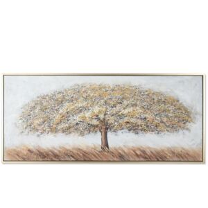 TABLEAU TOILE ARBRE PEINT MAIN ASPECT DORE AVEC ENCADREMENT 182 X 3.8 X 80 CM