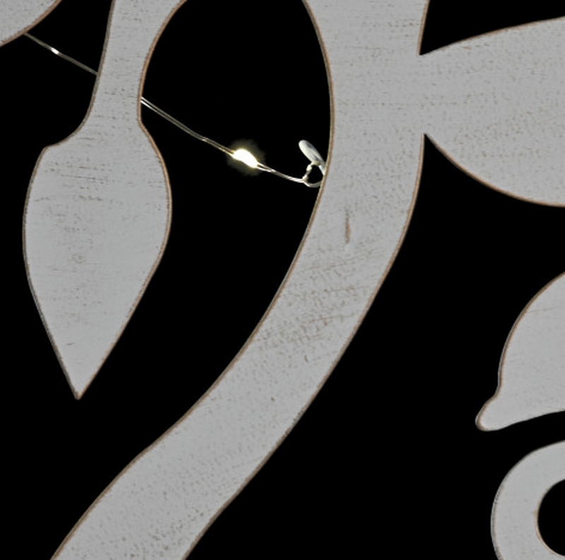 DECORATION MURALE RONDE EN METAL BLANC ARBRE DE VIE 60 CM - Photo N°6