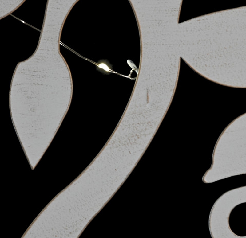 DECORATION MURALE RONDE EN METAL BLANC ARBRE DE VIE 40 CM - Photo N°7