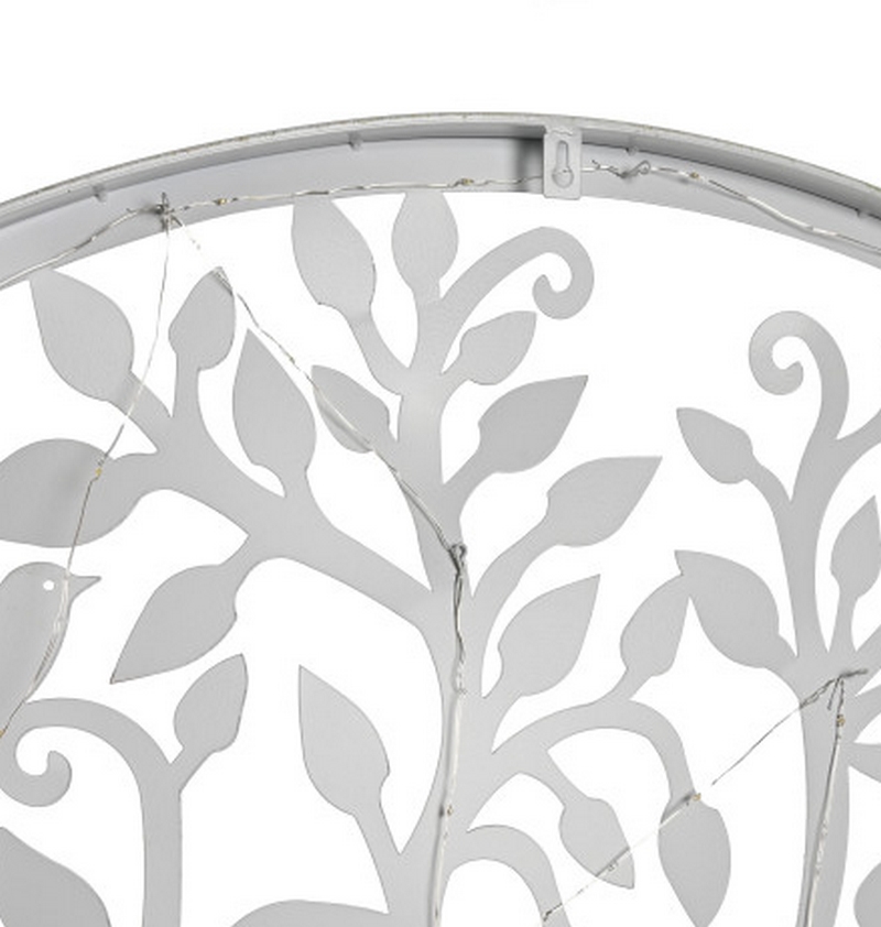 DECORATION MURALE RONDE EN METAL BLANC ARBRE DE VIE 40 CM - Photo N°4