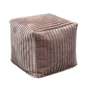POUF LIZARD BILLES POLYSTYRENE VELOURS GROSSES COTES TILLIA CAMEL 45 X 40 X 45CM