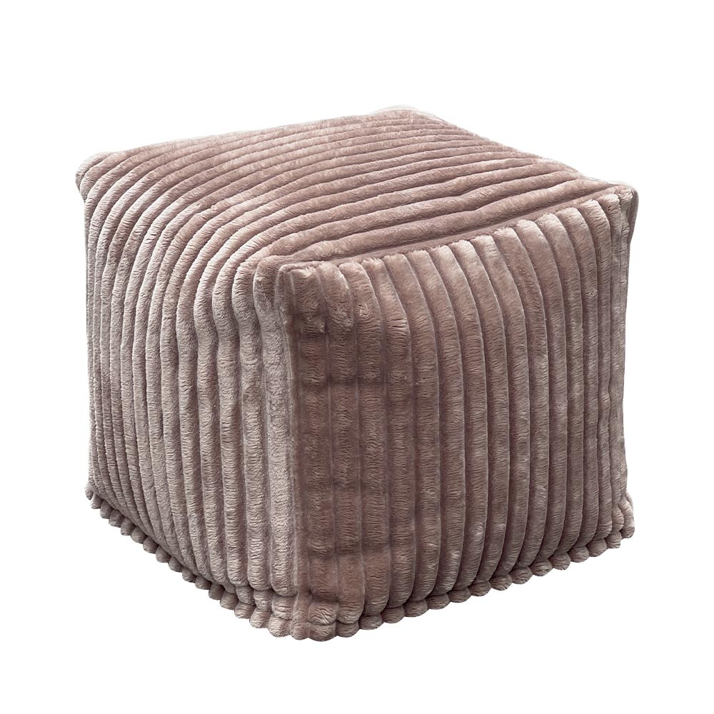 POUF LIZARD BILLES POLYSTYRENE VELOURS GROSSES COTES TILLIA CAMEL 45 X 40 X 45CM - Photo N°1