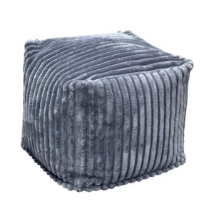 POUF LIZARD BILLES POLYSTYRENE VELOURS GROSSES COTES TILLIA GRIS 45 X 40 X 45 CM