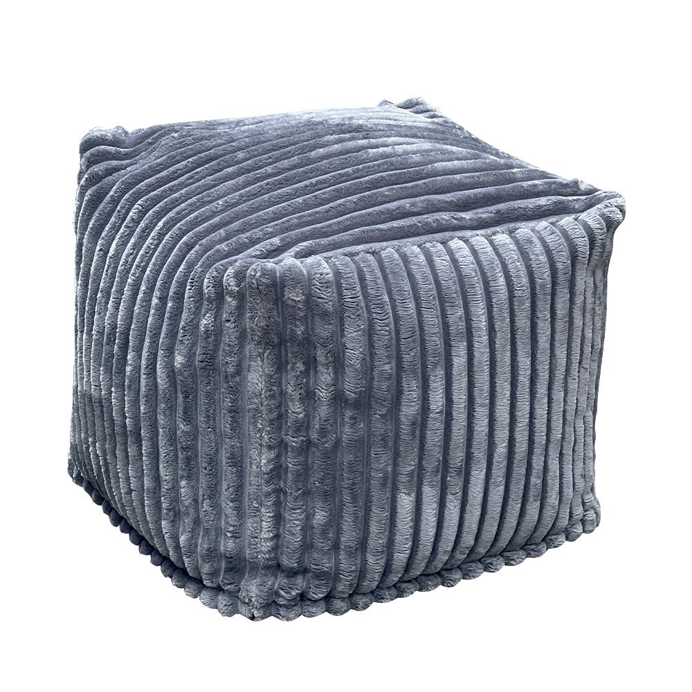 POUF LIZARD BILLES POLYSTYRENE VELOURS GROSSES COTES TILLIA GRIS 45 X 40 X 45 CM - Photo N°1