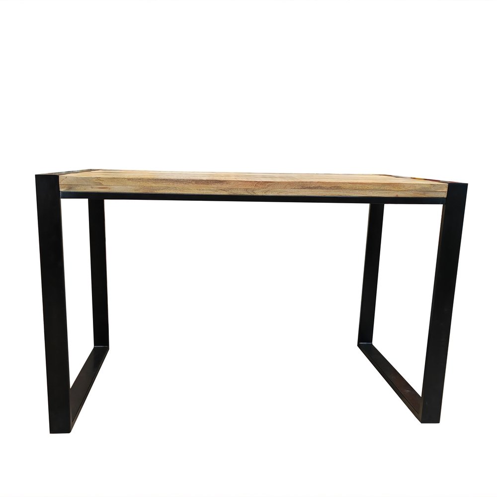 TABLE MANGE DEBOUT EN MANGUIER ET PIEDS METAL NOIR 150 X 80 X 94 CM - Photo N°7