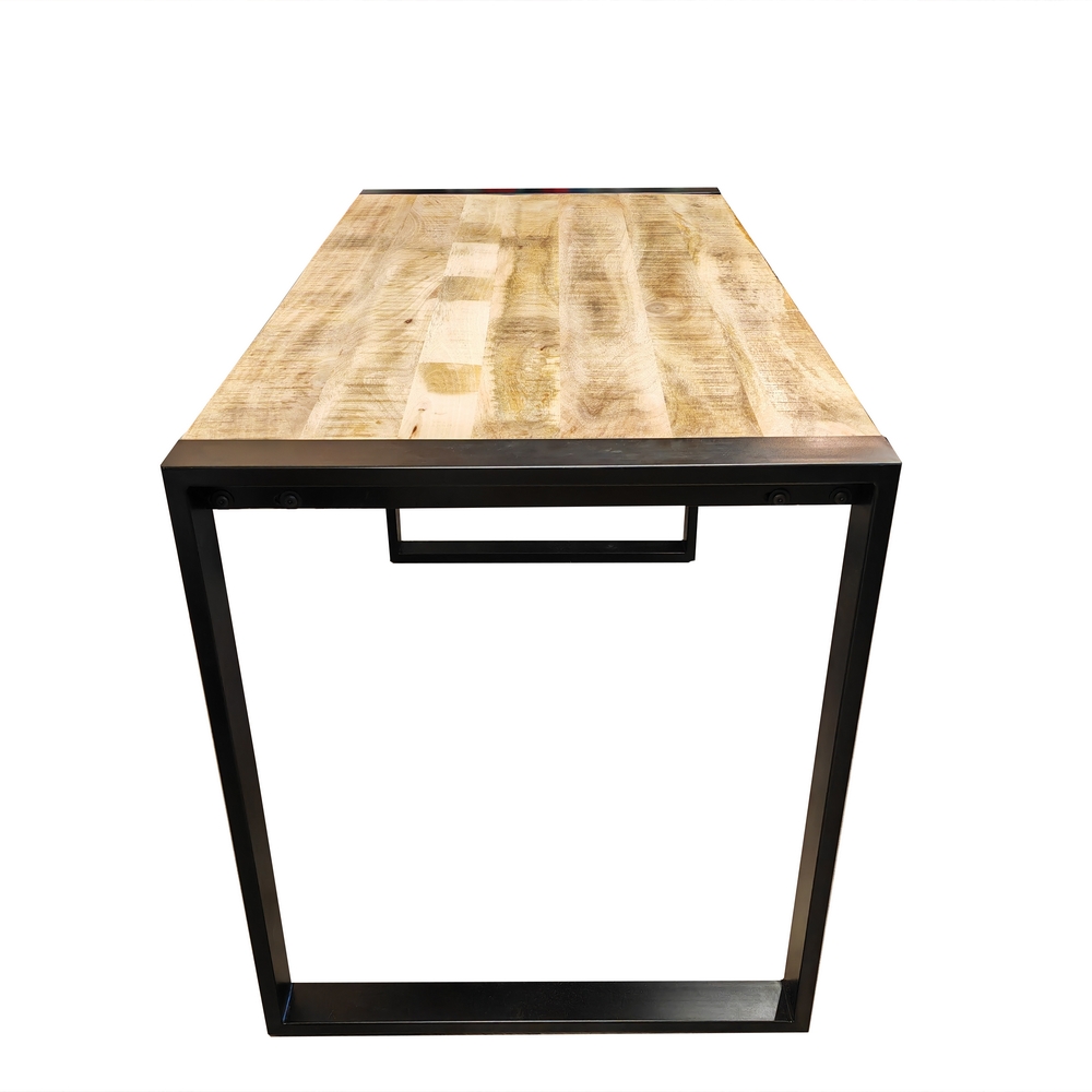 TABLE MANGE DEBOUT EN MANGUIER ET PIEDS METAL NOIR 150 X 80 X 94 CM - Photo N°5