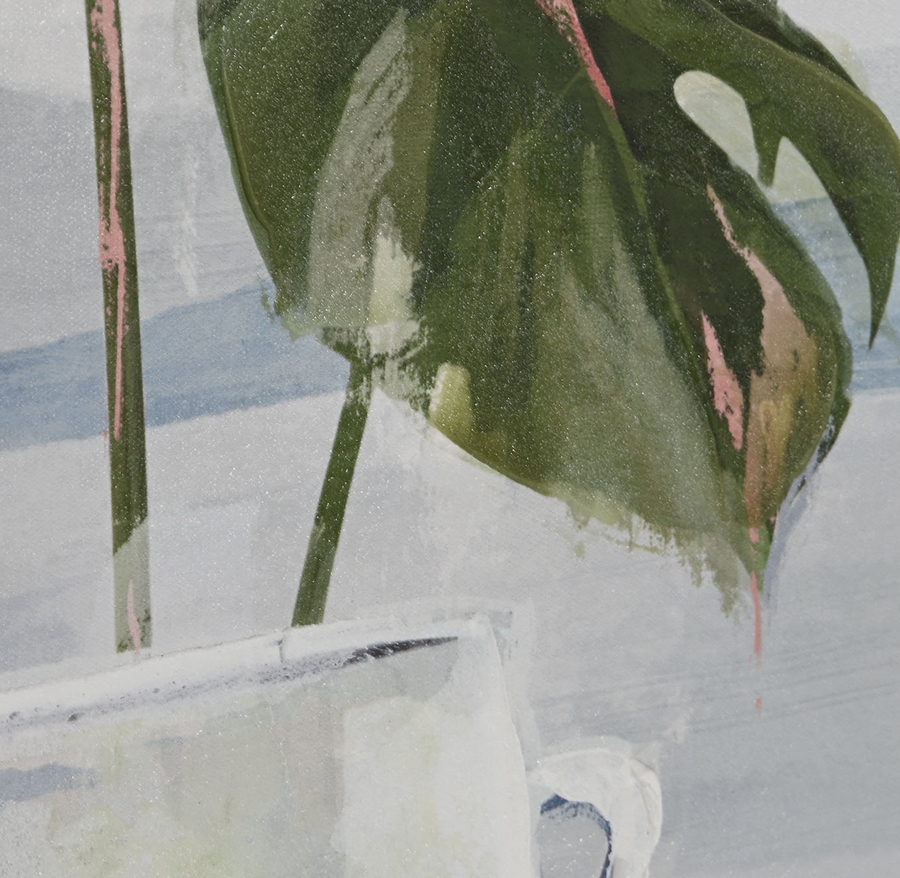 CADRE TOILE PLANTES ET VUE SUR MER 80 X 3.5 X 120 CM - Photo N°5