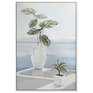 CADRE TOILE PLANTES ET VUE SUR MER 80 X 3.5 X 120 CM
