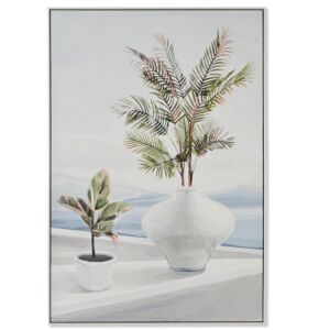 CADRE TOILE PLANTES ET VUE SUR MER 80 X 3.5 X 120 CM