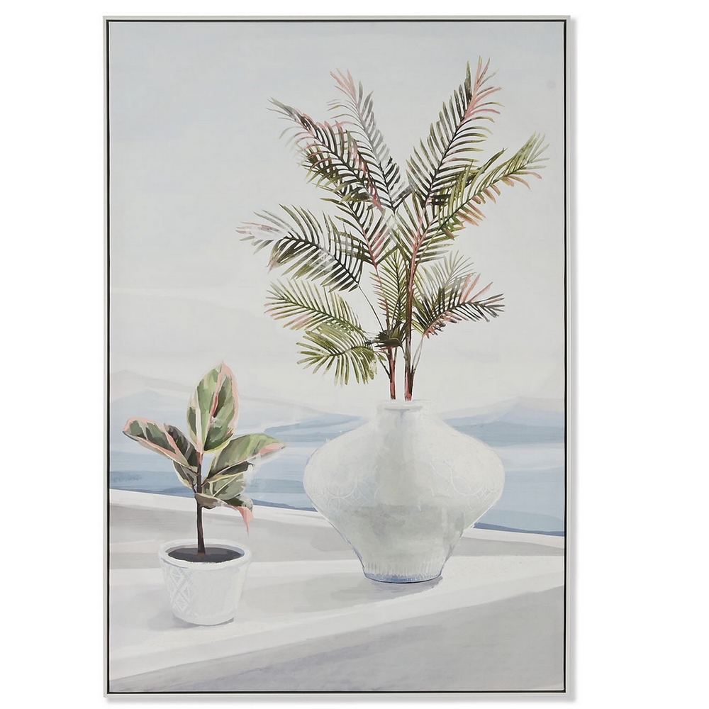 CADRE TOILE PLANTES ET VUE SUR MER 80 X 3.5 X 120 CM - Photo N°1
