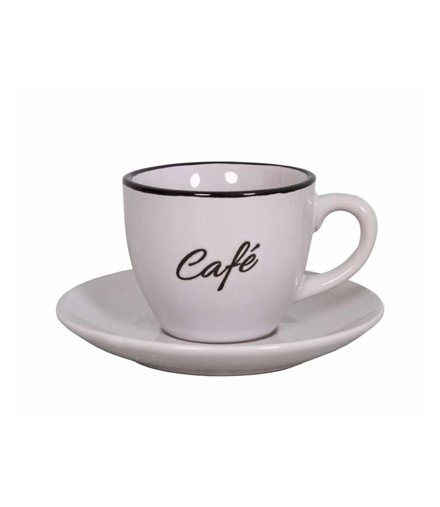 TASSE EXPRESSO BISTRO CAFE BLANCHE 11 x 6.5 x 11 cm - Photo N°1
