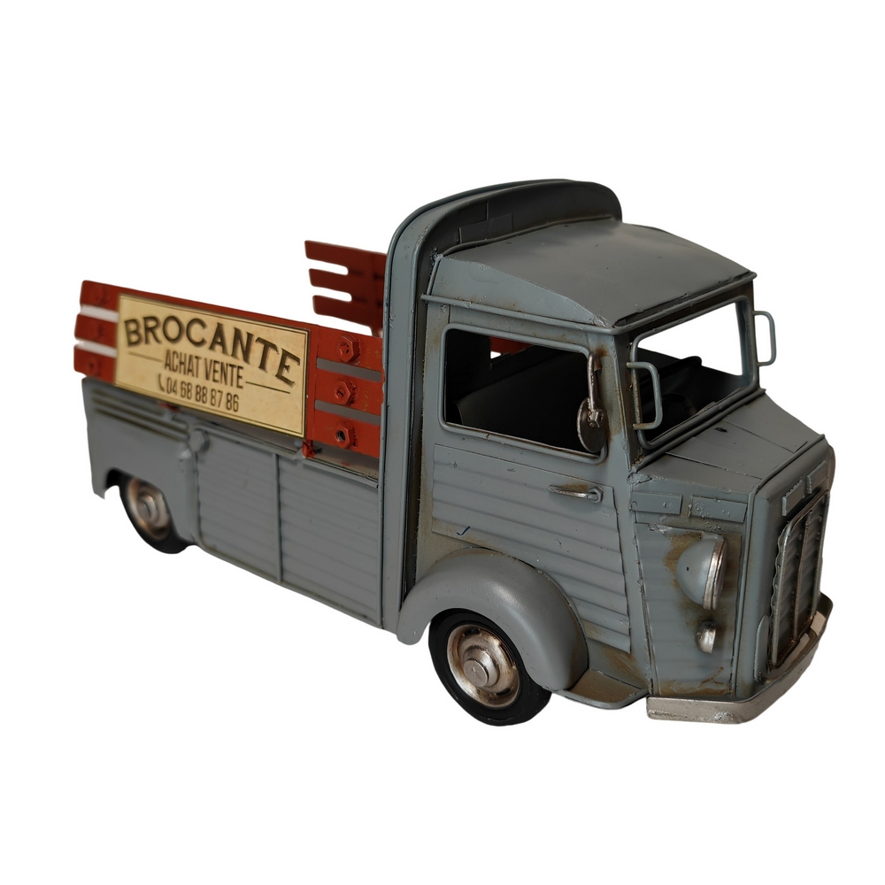 CAMION DE BROCANTE ANCIEN TUBE CITROEN  METAL 28 X 16 X 21 CM - Photo N°2