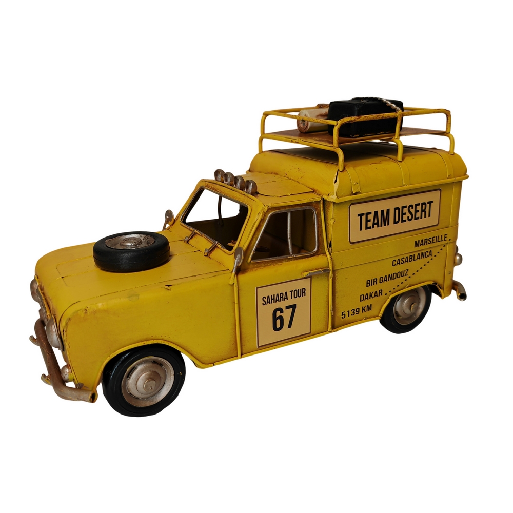 REPLIQUE 4L FOURGONNETTE RENAULT JAUNE 27.5 X 15 X 11 CM - Photo N°1